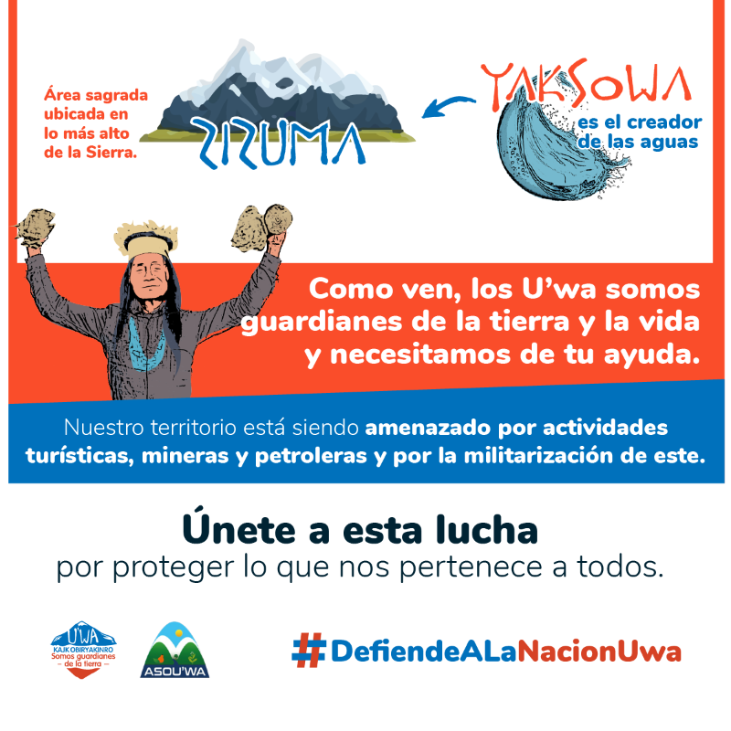 Somos_Uwa's tweet photo. El Estado colombiano ha violado sistemáticamente el derecho a la propiedad colectiva y los derechos culturales de las Nación U’wa al permitir que empresas extractivas exploten su territorio, e incluso, atenten contra su cosmovisión.  @MJDuzan @YolandaRuizCe @Carlos_San11 @CIDH