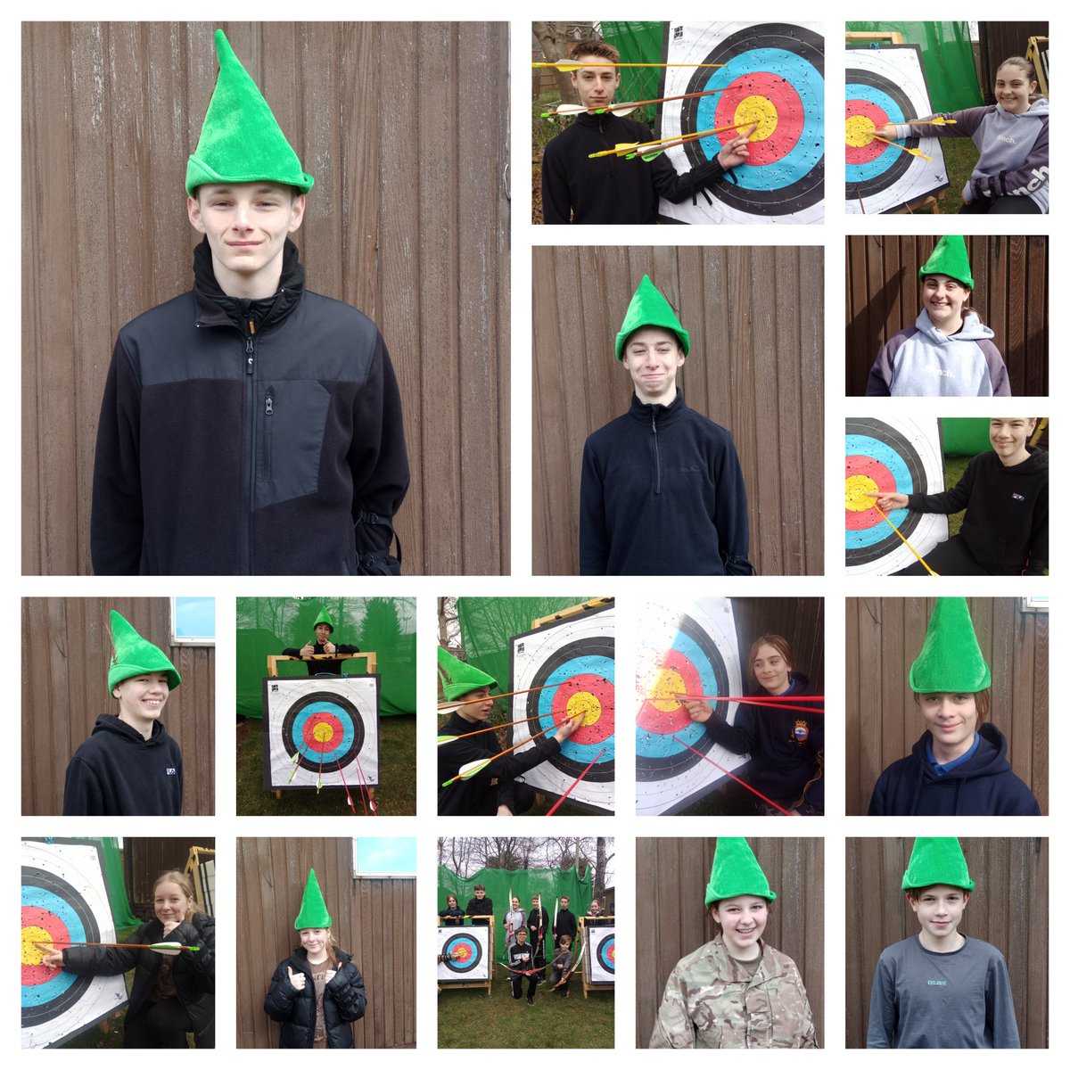 Budding Robin Hood's and Maid Marion's in archery practice today