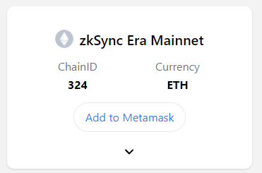 InfoCSNetwork's tweet image. 1) vai su #chainlist e aggiungi a Metamask la ZKSync ERA MainNet
👉 chainlist.org/?search=zksync
👉 collega Metamask
👉 Premi "add to Metamask"