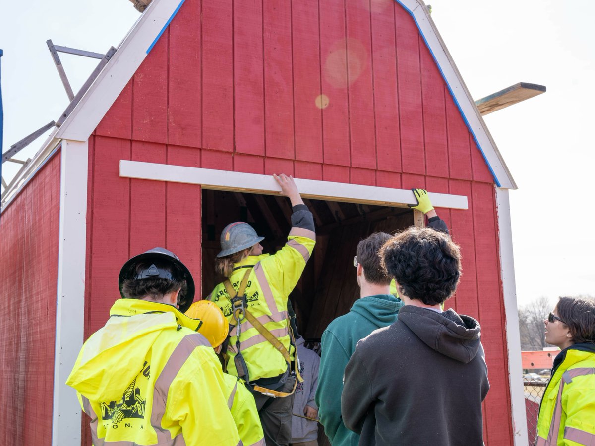 EssexNorthShore's tweet photo. Our Construction Craft Laborer students painting and roofing the storage supply shed that our Carpentry students built for our Animal Programs!  
#CTECarpentry #CTECCL #CollabortationAmongTheTrades #GotSkills? #CTAE #HawkTalk #CreateEncouragePromoteDevelop #ENSATS https://t.co/SF0oFXAeNY
