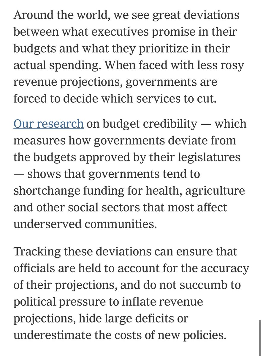 David_Robins's tweet image. #budgetcredibility &amp;amp; #openbudgets  in Sunday’s New York Times, from @storbert of @OpenBudgets. 

“…governments tend to shortchange funding for health, agriculture and other social sectors that most affect underserved communities.”

nytimes.com/2023/03/26/opi…