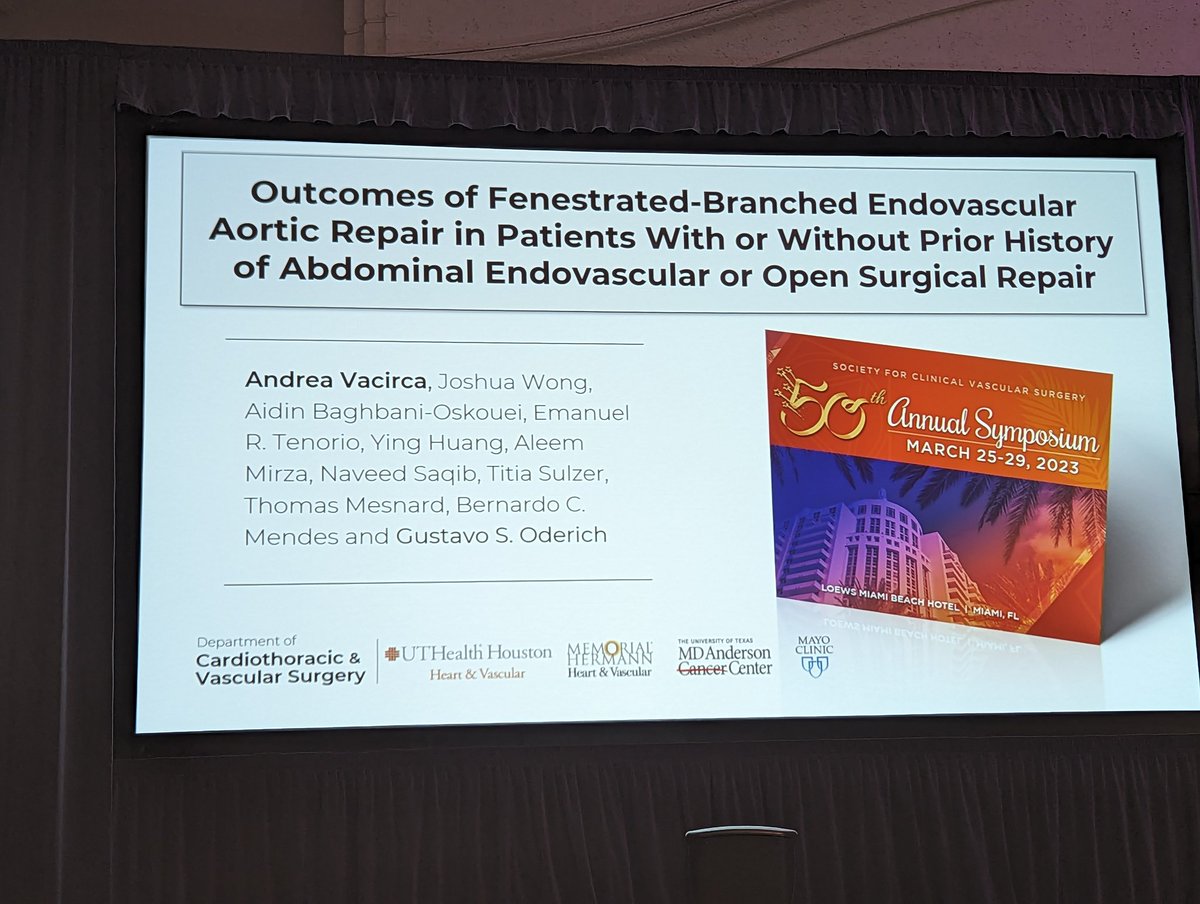 The first scientific presentation of the 50th Annual @SCVS1969 Symposium is also the winner of the Peter B Samuels best paper award. 🎉🎉🎉🙌💪👊 @GustavoOderich