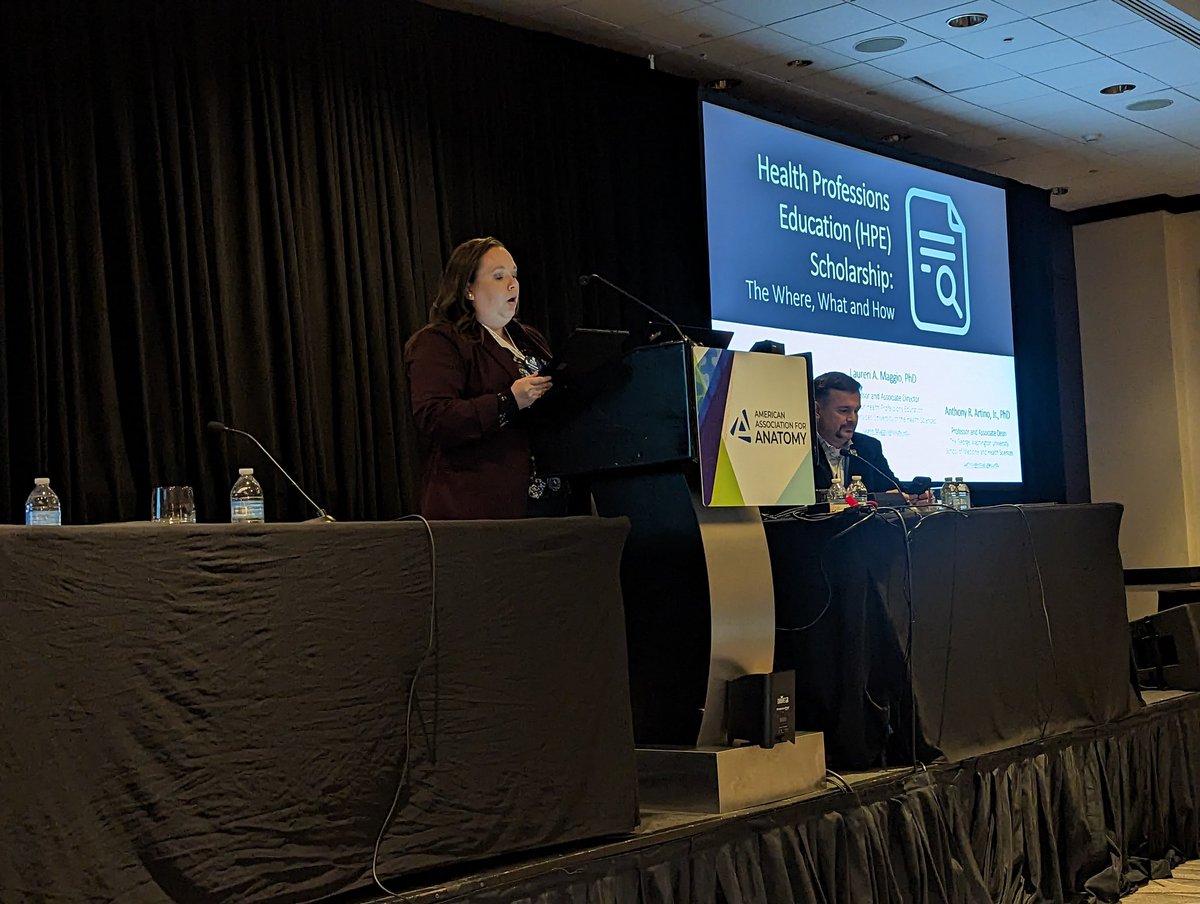 <a href="/DrDeVaul/">Nicole DeVaul, PhD</a> kicking off a publishing panel in health professions education.  Thanks to Nicole and <a href="/mededdoc/">Anthony R Artino Jr</a> for representing <a href="/GWSMHS/">GW SMHS</a> at <a href="/AnatomyOrg/">American Association for Anatomy</a> #anatomy23 #AnatomyConnected2023