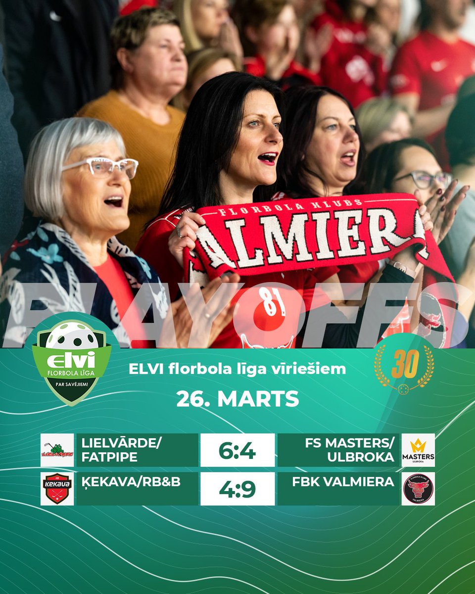 🗓️ FBK "Valmiera" otro reizi kluba vēsturē iekļūst virslīgas finālā, "Lielvārde/FatPipe" nostāda ulbrociešus bezdibeņa malā #florbols #floorball