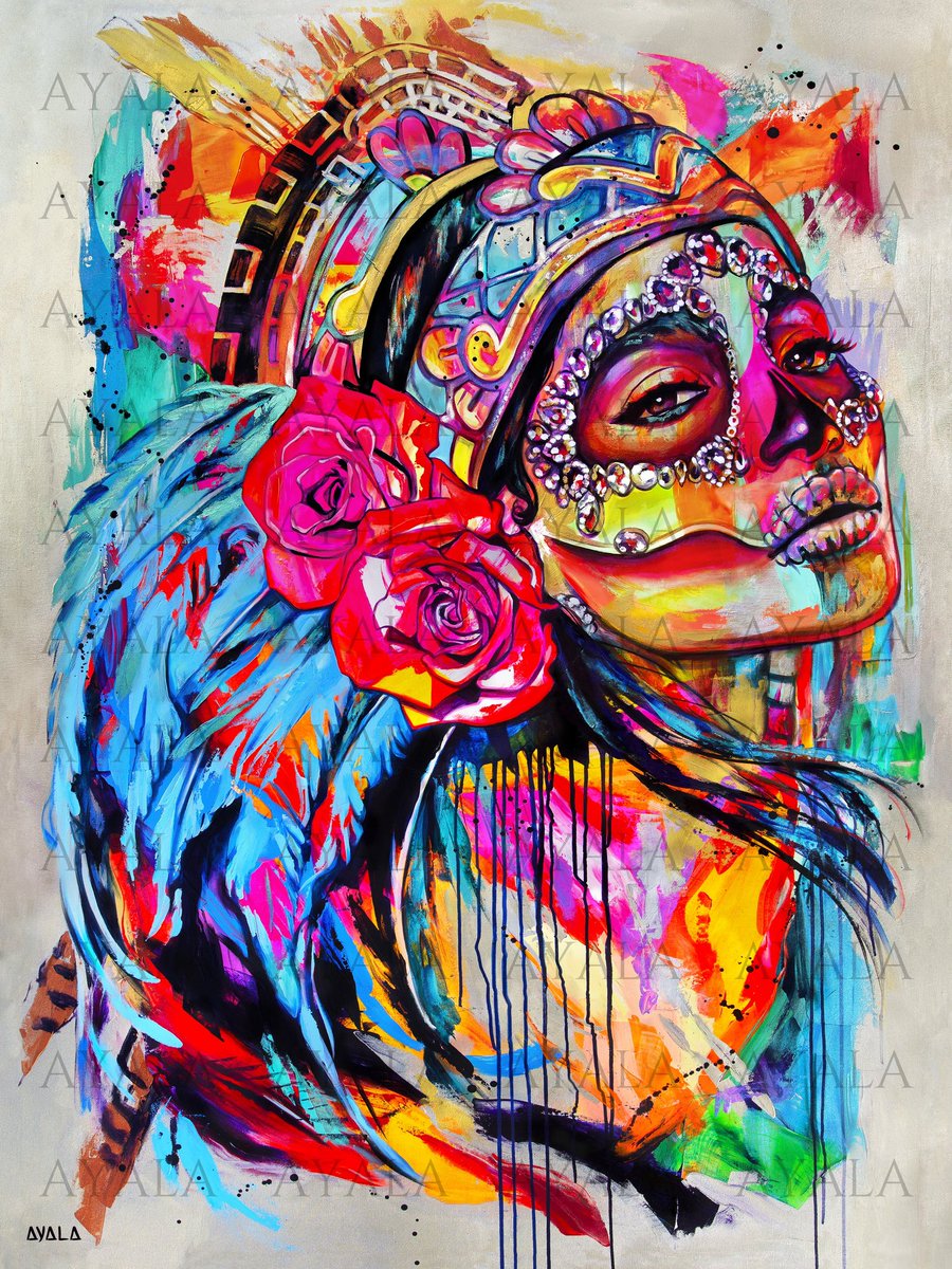 Titled “Still Here”𝑏𝑦 Ayala❤️🫶🪶🙏🏽🎨Comment some🔥🔥🔥if you love her! #art #artist #artista #fineart #fineartist #nativeart #nativeartist