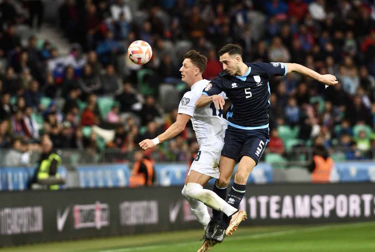 FSGC_official's tweet photo. 👏 | prestazione di alto livello per i Titani, che tengono in scacco per un'ora la Slovenia che sfonda al 55' su un fortunoso flipper. Raddoppio all'ora di gioco con l'autorete di Di Maio.
►https://t.co/vge6d4VQ7q
#EuropeanQualifiers #forzatitani #forzasanmarino #SLOSMR https://t.co/WVQrLkzWqp