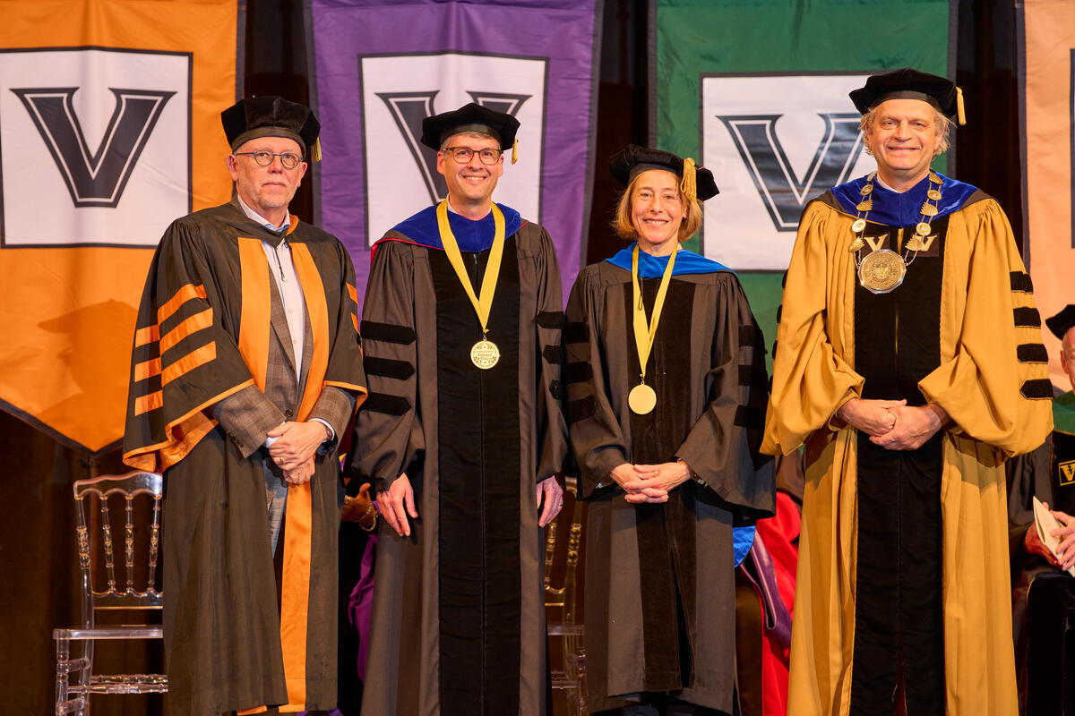 VandyBugs's tweet image. Good news from earlier this week. I was officially named Centennial Professor of Biological Sciences! L to R: Dean Geer, me, Provost Raver, Chancellor Dieremeier. @VanderbiltU @VU_Provost @VU_Chancellor @vuartsci #VUFaculty