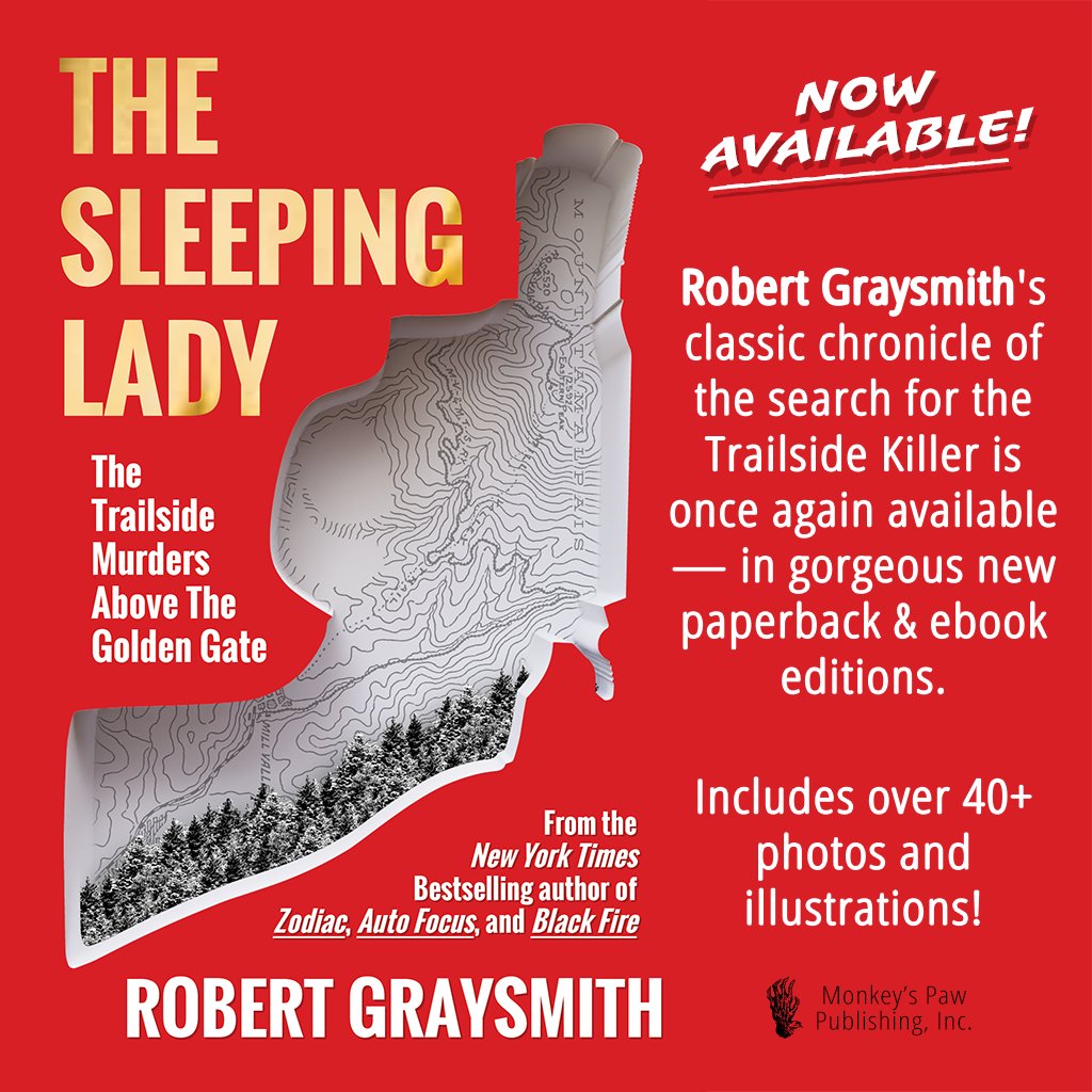 MonkeysPawPub's tweet photo. Have you checked out Robert Graysmith's classic chronicle of the search for the Trailside Killer? Once again available — in gorgeous new paperback & ebook editions. With over 40+ images!
#RobertGraysmith #TheSleepingLady #TrailsideKiller #MtTamalpais #SantaCruz #serialkiller https://t.co/xzBiqYlHf4