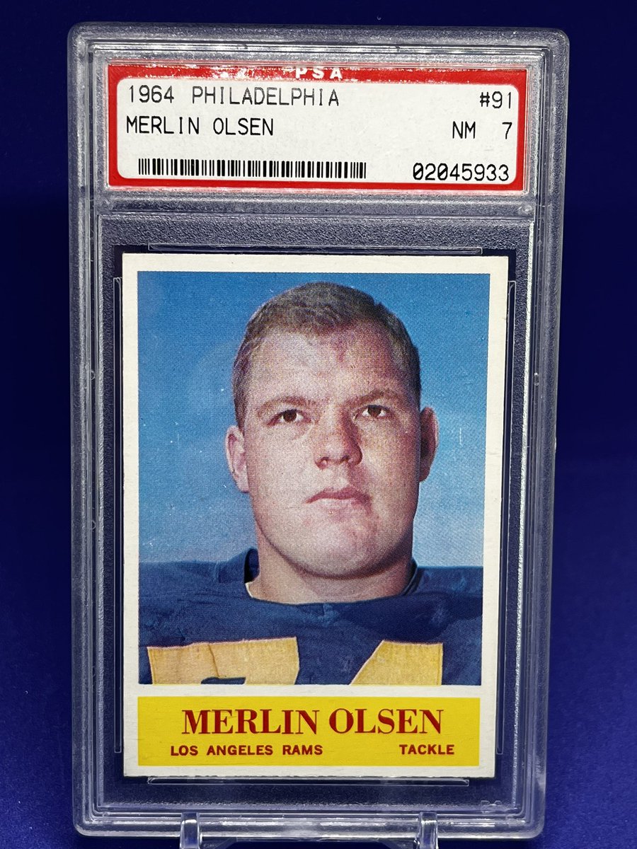 d_goodspeed's tweet photo. Just look at this old school @PSAcard label! #Rams #MerlinOlsen #PSA https://t.co/OSi8xkS7G8