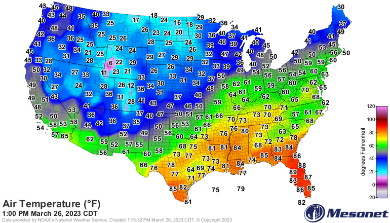 Extreme Temperatures Around The World on X: Harsh contrasts in North  America. From a minimum temp. of -34F at Peter Sinks in Utah to max.  temperatures up to 96F in Florida. Very