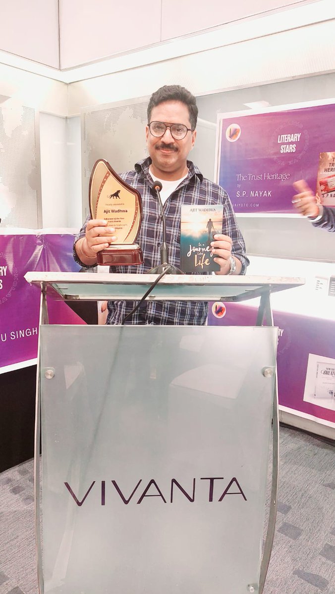 ajit_wadhwa's tweet photo. Got 'Asia- Pacific influencer of the year' award at a literary business meet and award ceremony held in #TajVivanta, Delhi Thankyou, friends &amp; wellwishers, for your constant support.🙏
#RahulDisqualified #awards2023 #Awardsprogram #awardwinning #SAvWI #LoveIsBlind #ChitoVera https://t.co/UOh2eQOHW2