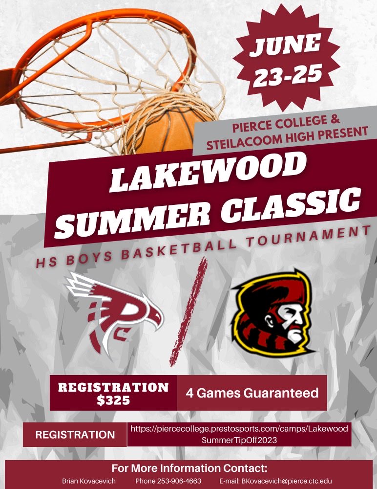 Calling all varsity boys basketball teams- would love to have you join us for our first annual Lakewood Summer Classic Varsity Boys Basketball Tournament!