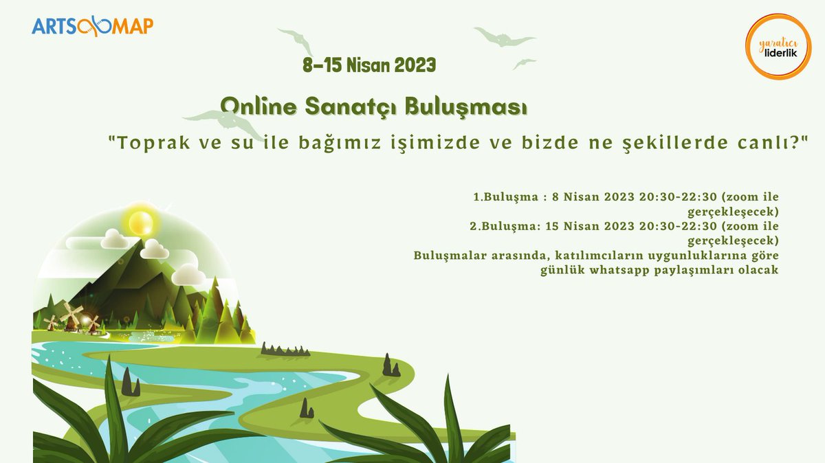 sezzin's tweet photo. Toprak ve Su ile Bağımız Bizde ve İşimizde Ne Şekillerde Canlı?
08-15 Nisan arasında gerçekleşecek etkinliğimizde bir şekilde sanatsal üretimin ucundan kıyısından bulaşmış herkesi, bu sorunun cevabını bizimle beraber aramaya davet ediyoruz.
Katılım formu: https://t.co/VAyFjpSEkV https://t.co/vlxjRIJCzt