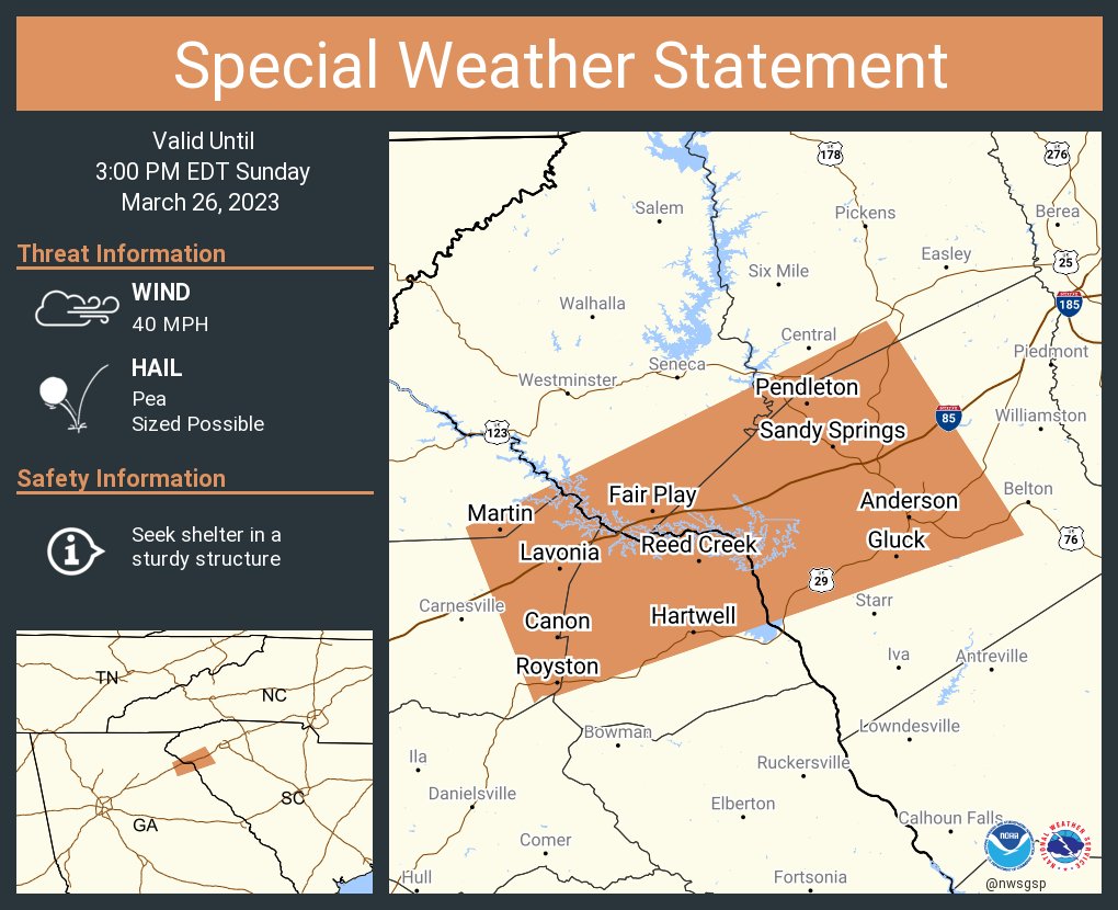 NWS GSP on Twitter "A special weather statement has been issued for