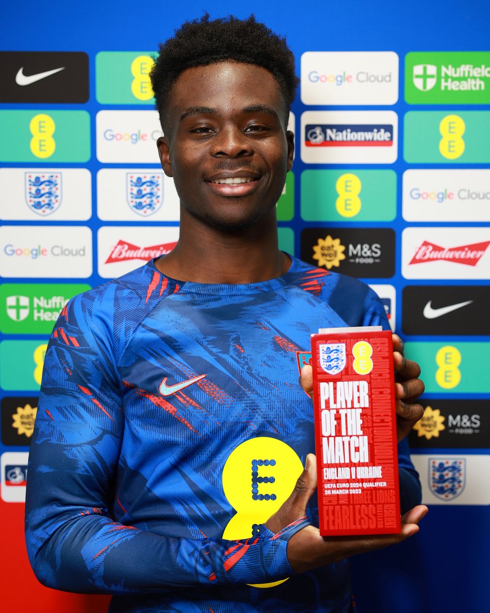 Your England Player of the Match connected by <a href="/EE/">EE</a>... 🥁

It's <a href="/BukayoSaka87/">Bukayo Saka</a>! 🌶