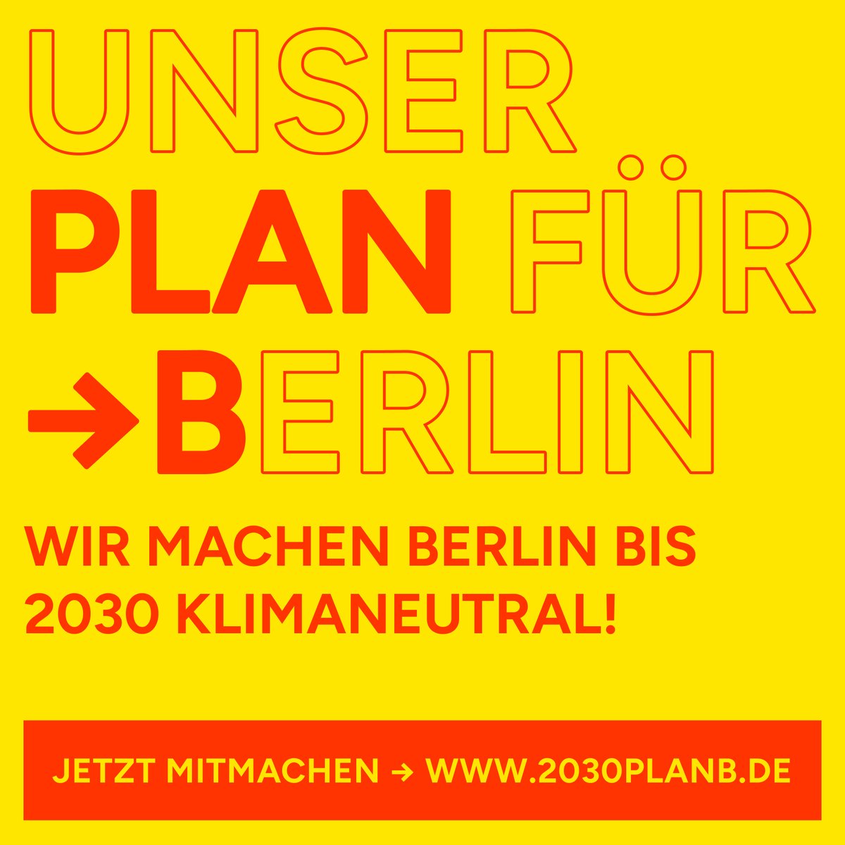 Mehr als 400.000 Menschen haben für ein klimaneutrales #Berlin2030 gestimmt. Gesetz kommt keins, aber die starke Bewegung bleibt. Lasst uns gemeinsam machen, was geht. Jetzt mitmachen: 2030planb.de #PlanB2030