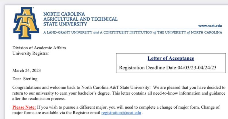 It’s official!!🙏🏽! God is Good 😊 #ncat #College #ncat2023