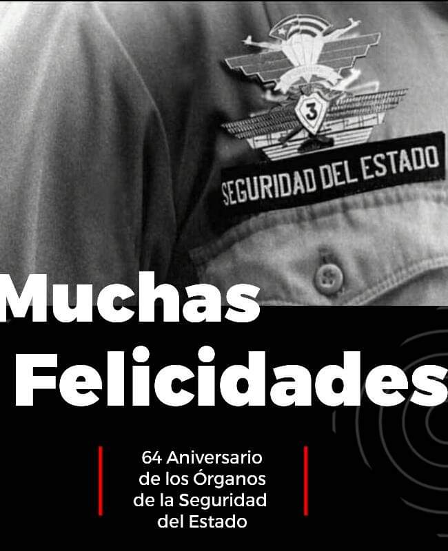 MUCHAS FELICIDADES!!!
PATRIA O MUERTE. VENCEREMOS!!!
❤️🇨🇺❤️🇨🇺❤️🇨🇺❤️🇨🇺

<a href="/RaulCastro_Ruz/">Raul Castro Ruz</a> 
<a href="/ValdesMenendez/">Ramiro Valdés Menéndez</a>
<a href="/minint_cuba/">MININT_CUBA</a>
<a href="/MinfarC/">Minfar_Cuba</a>
