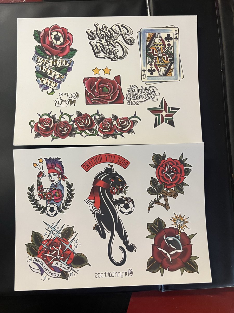 justsam97205's tweet photo. Instead of #thatkit come by and nab some tattoos by actual, local, Portland tattoo artists that we made over a year ago! @pdxrivetgear @PDXRivetersSG https://t.co/qzRhJBrKMA