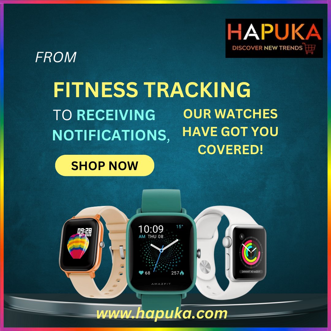 infohapuka's tweet photo. Introducing our latest collection of smartwatches! From fitness tracking to receiving notifications, our watches have got you covered. 
Shop now @ https://t.co/yH4z0MsHbA https://t.co/etKLzS7h1c