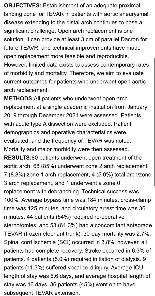 UWVascsurg's tweet photo. Dr Dhanekula discussing outcomes of proximal aortic arch replacement to achieve a durable TEVAR seal zone at #scvs2023 @SZettervallMD @chrisryanburke @ShereneShalhub @ScottDeroo @SCVS1969 https://t.co/b0RPfr260S