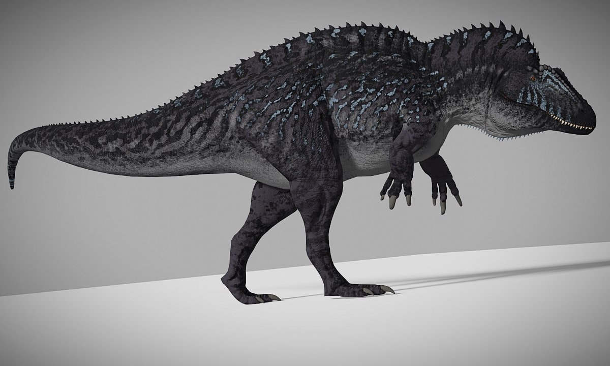 The “Loon” Absentia Acrocanthosaurus skin. A Community Skin Contest Winner created by @amberghiniiii and conceptualized by Zelios. #Dinosaurs #Dinosaur #PathOfTitans #Mod #Modding #Blender #Render #Acrocanthosaurus