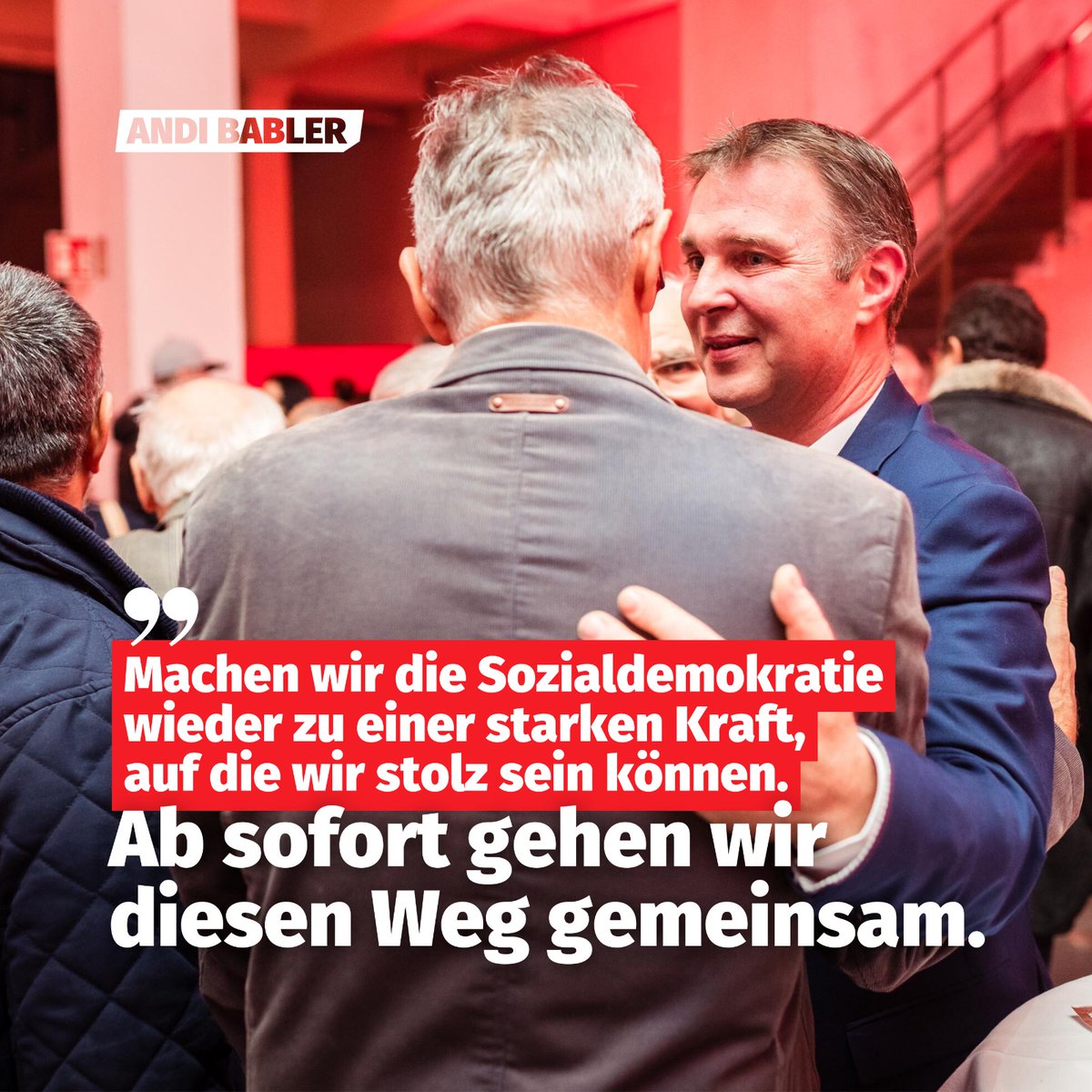 Zusammen richten wir die Sozialdemokratie wieder auf. Wir machen sie zu einer starken Kraft. 🌹 Zu einer Bewegung von unten, bei der es uns mit Stolz erfüllt, ein Teil davon zu sein. Politik mit Würde, die für die Menschen da ist und als Bewegung von uns allen getragen wird. 1/2