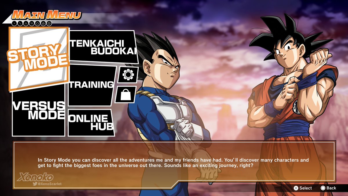 XenoScarlet's tweet image. I made a main menu mockup for Dragon Ball: Budokai Tenkaichi Zero, trying to recreate the vibes of those from the original trilogy but with a more modern look!

#DragonBall #BudokaiTenkaichi