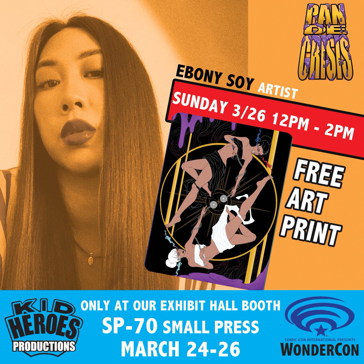 kidheroes's tweet photo. Artist Ebony Soy signing a FREE Jemini Art Print now 12pm until 2pm today @WonderCon ! She’ll also have her own prints for sale!
Visit us inside the exhibit hall at the small press area BOOTH SP-70 between 300 and 400
#wondercon2023 #WonderCon #wonderconexclusives
#indiecomics https://t.co/j1ii13lzex