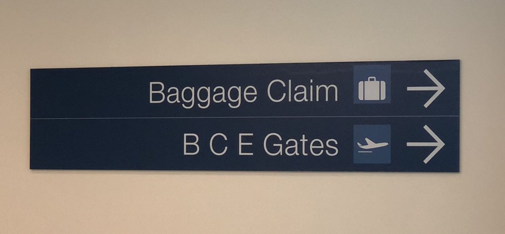 KRZediting's tweet photo. Wow, those are some REALLY old gates considering all the recent construction at @flypdx. Yes, I #amediting airport signs on the way home from #ACESEvolve #ACES2023. #BeforeCommonEra #CommasMatter https://t.co/IzB1Dd0G6G