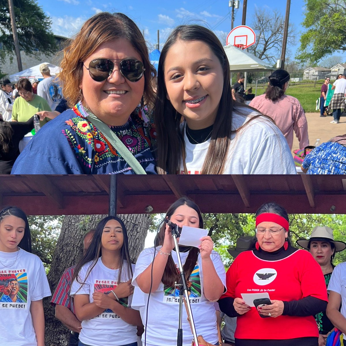 This is a former Houston Eagle! “Once an eagle always an eagle!” I can’t remember the name of the organization she was part of, but I’m so proud of her for being part of this! She remembered me right way too! #AISDproud #AustinISD 🦅 #cesarchavez @JHoustonElem #SiSePuede