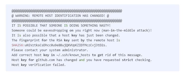 TechnoTimLive's tweet photo. If you're wondering why you keep getting warnings when pulling from GitHub, it's because they rotated their RSA SSH host key.  Here's how to fix it.

https://t.co/LwJrT5DSnw https://t.co/WPCyib87JP