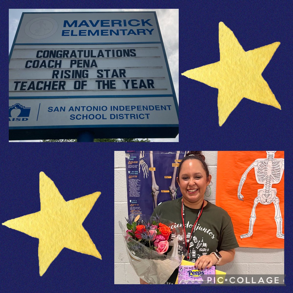 MaverickSAISD's tweet photo. Our Rising Star Teacher of the Year is first year teacher Coach Pena! Thank you for all you do and the passion you bring to your teaching every day. 💚 #MESinspired https://t.co/gQAj5Sl748