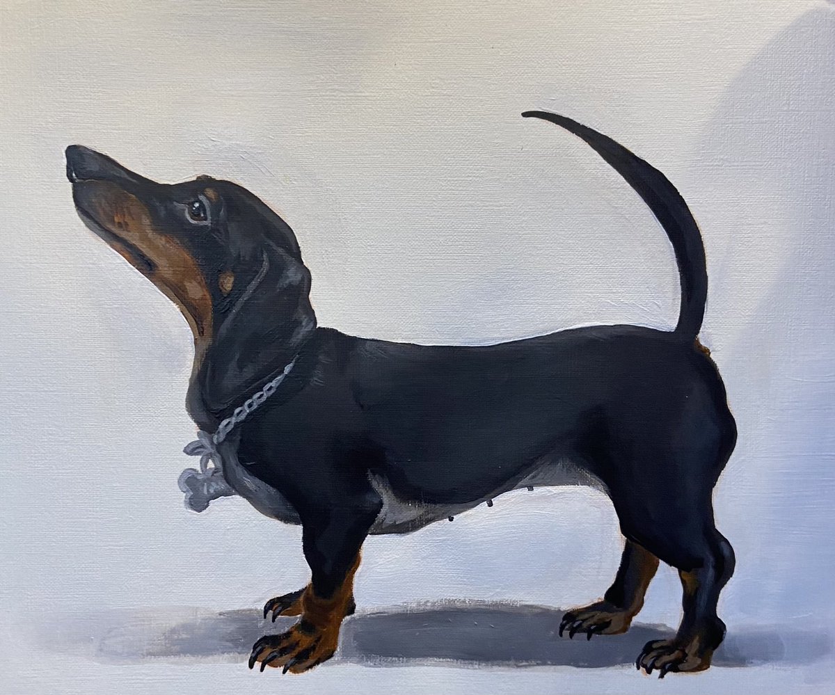 #DrClaraHowitt A recent drawing that our Giorgia Peach created. She created 3 separate of the same work increasingly more abstract. Can wait to see them. Looks just like our Stella.