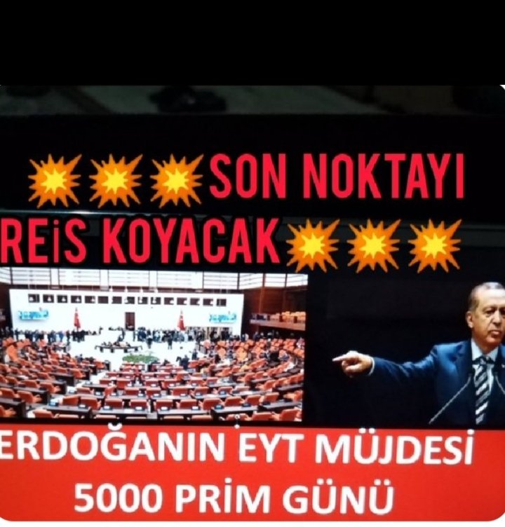 EYTÇÖZÜLMEDİ Vazgecmiyoruz
 8.9.1999 Öncesi 
TALEP DEĞİL HAKTIR
Kısmi/3600/50/55
5000 Prim 20/25yıl
2 MİLYON MAĞDUR ÇÖZÜM BEKLİYOR. 
<a href="/RTErdogan/">Recep Tayyip Erdoğan</a>
 
<a href="/MHP_Bilgi/">MHP</a>
 
<a href="/dbdevletbahceli/">Devlet Bahçeli</a>
 
@ErbakanFatih
 
<a href="/Hayati_Yazici/">Hayati Yazıcı</a>
 
<a href="/turanbulent/">Bülent TURAN</a>
 
<a href="/NumanKurtulmus/">Numan Kurtulmuş</a>
 
<a href="/BY/">Binali Yıldırım</a>
 #Türkiye5000VeKısmiyiBekliyor