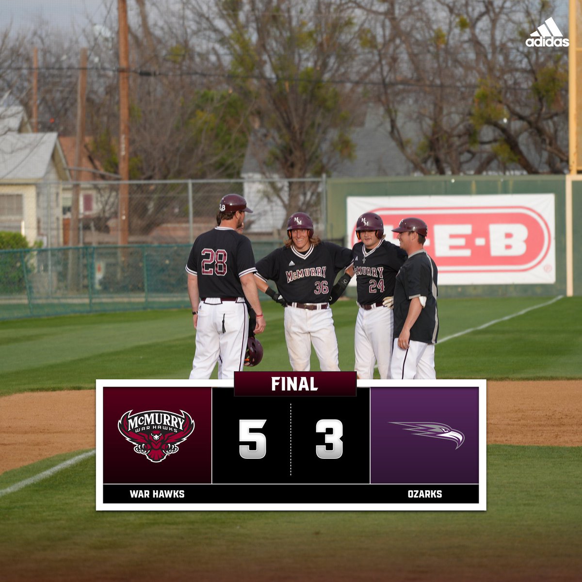 WAR HAWKS RALLY IN OPENER - Hamel, Scherencel homer, Marshall Ks five to guide McMurry 💥🦅