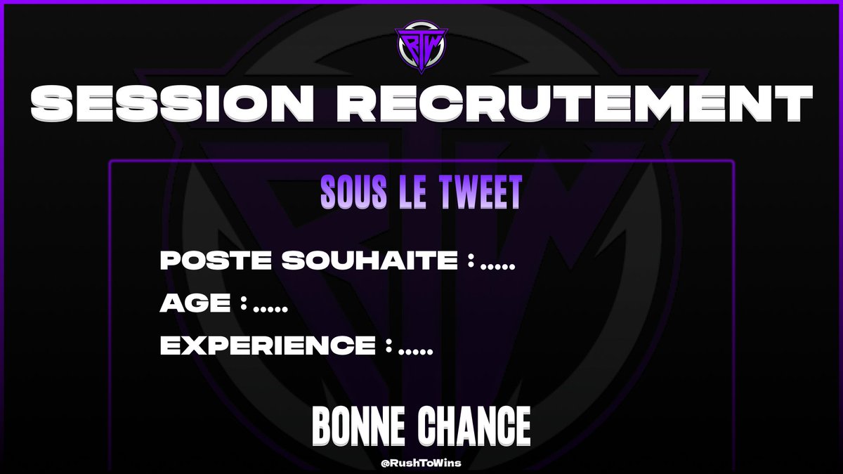 RushToWins's tweet image. Nous recrutons :
📞 rushtowins@gmail.com