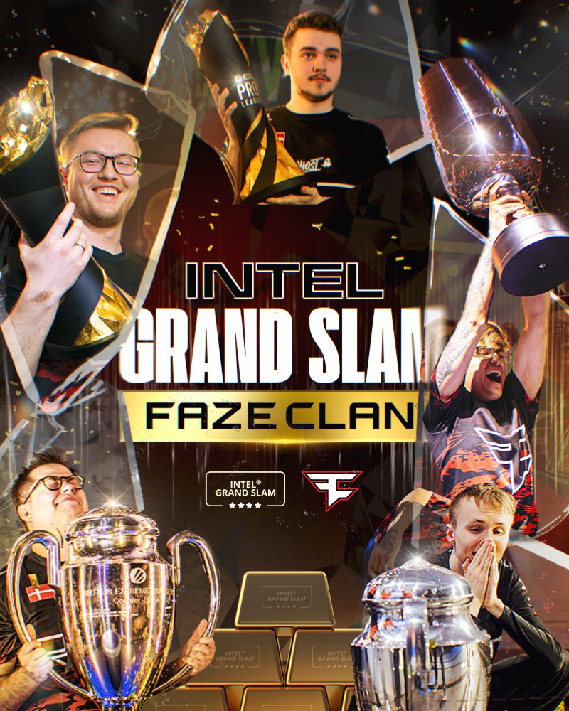 FaZeClan's tweet image. THE GRAND SLAM IS OURS 🏆🏆🏆🏆