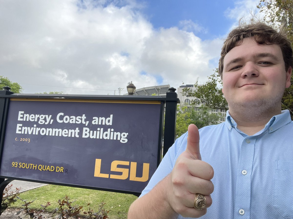 hankd_wx's tweet photo. Pleased to finally announce that I’m headed to LSU for my master’s degree as a graduate RA under Dr. Paul Miller! A&amp;M will always be first in my heart (hence the Aggie ring 🙃), but LSU is pretty neat too. Gig ‘Em and Geaux Tigers! https://t.co/FfMsexiFIq