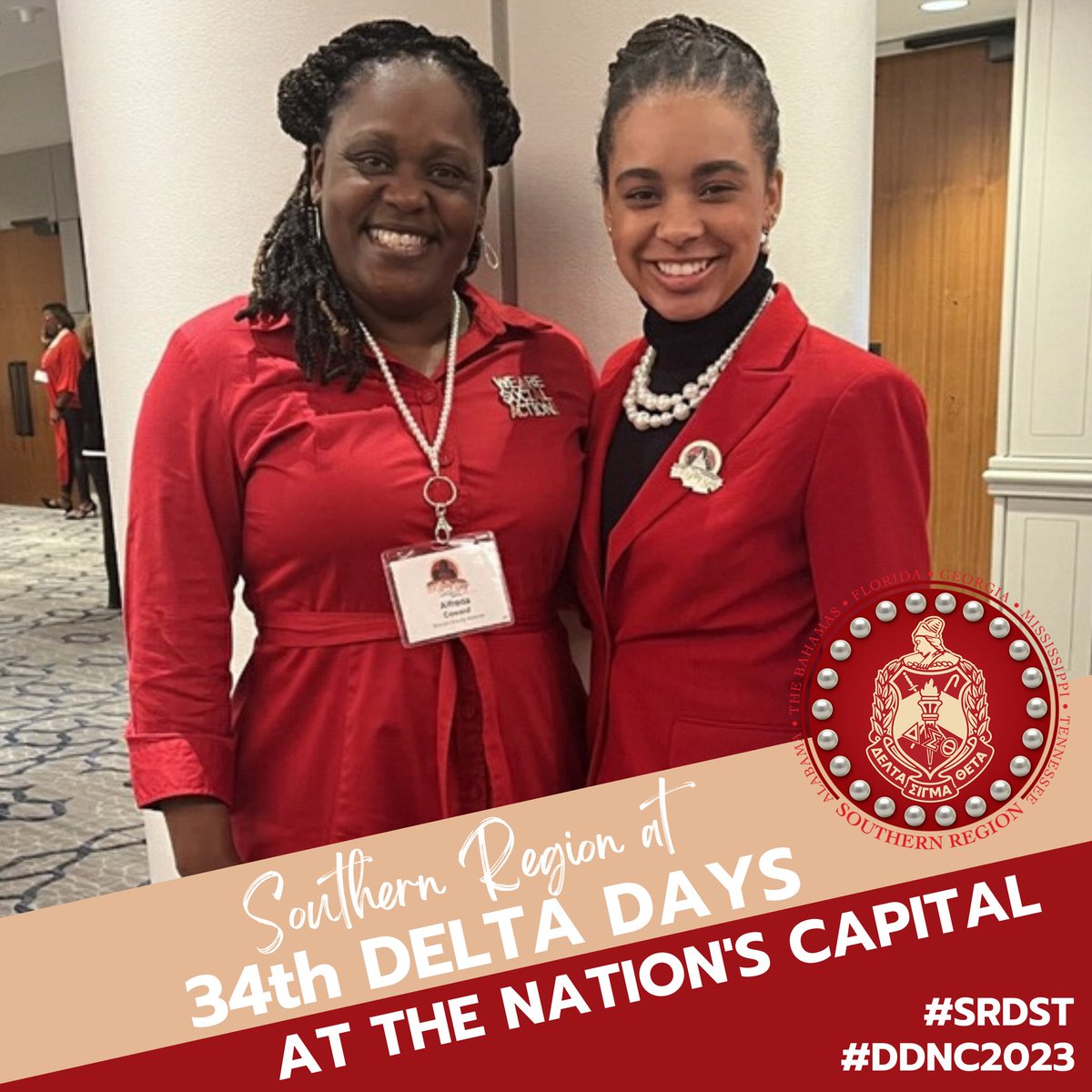 southerndst1913's tweet photo. The DYNAMIC Southern Region is fired up 🔥 and ready to go at #DDNC2023!
✊🏽✊🏾✊🏿
#DSTMakingAnImpact
#SocialActionSelfie
#D4WomenInAction
#DST1913 https://t.co/Upwtgy86Oe