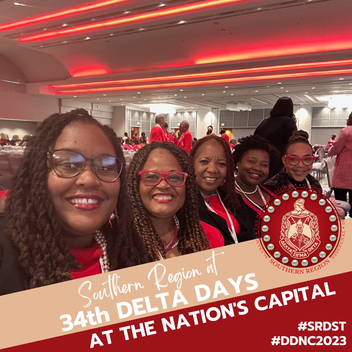 southerndst1913's tweet photo. The DYNAMIC Southern Region is fired up 🔥 and ready to go at #DDNC2023!
✊🏽✊🏾✊🏿
#DSTMakingAnImpact
#SocialActionSelfie
#D4WomenInAction
#DST1913 https://t.co/Upwtgy86Oe