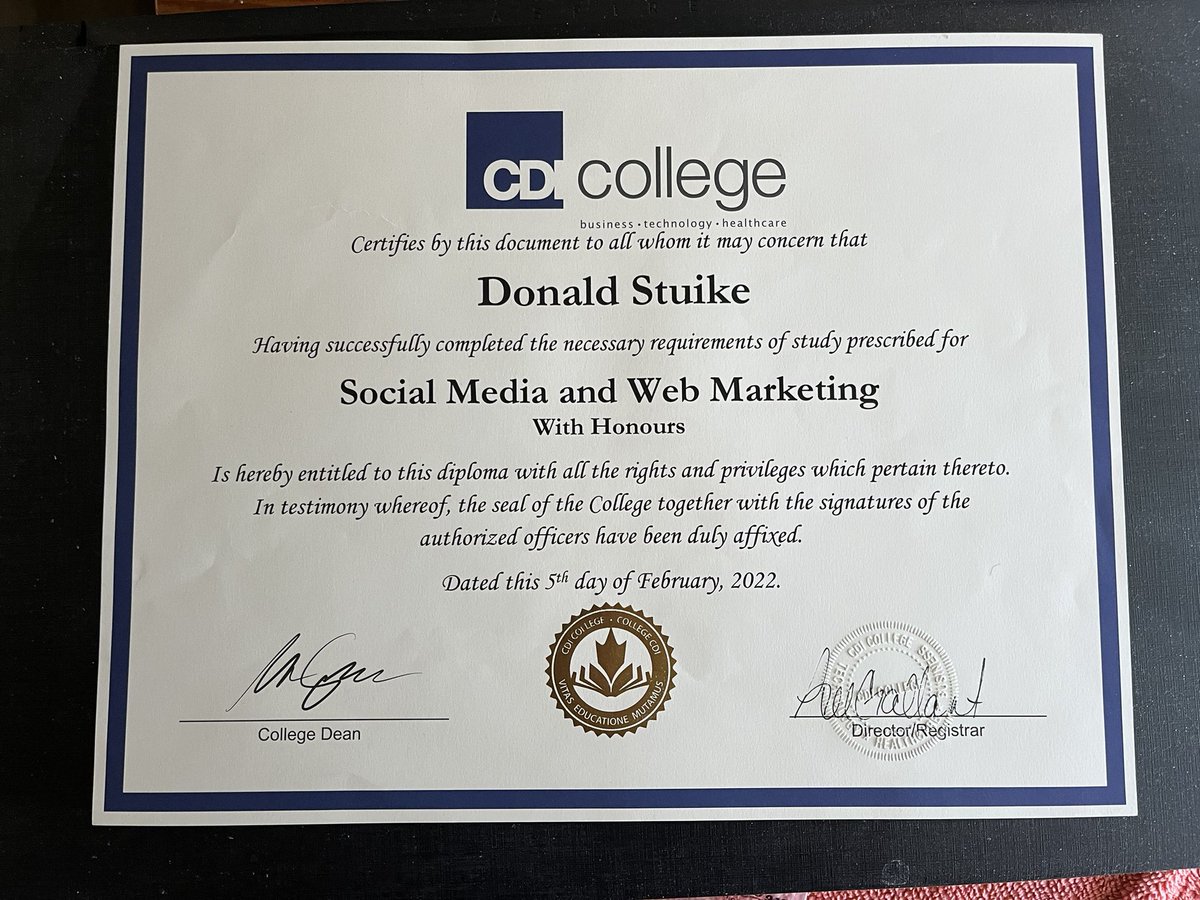 Don Stuike (@donstuike) on Twitter photo Finally got my Social Media & Web Marketing diploma from <a href="/CDICollege/">CDI College</a>. Glad I met my instructor Michelle Carpenter & my classmates <a href="/Oilers4Eve/">Everton Schurek</a>, <a href="/AllieBryan16/">Allie Bryan</a>, & <a href="/JoCo_G/">Josie Guenther</a>. Couldn’t have done it without you all! Finally got my Social Media & Web Marketing diploma from <a href="/CDICollege/">CDI College</a>. Glad I met my instructor Michelle Carpenter & my classmates <a href="/Oilers4Eve/">Everton Schurek</a>, <a href="/AllieBryan16/">Allie Bryan</a>, & <a href="/JoCo_G/">Josie Guenther</a>. Couldn’t have done it without you all!