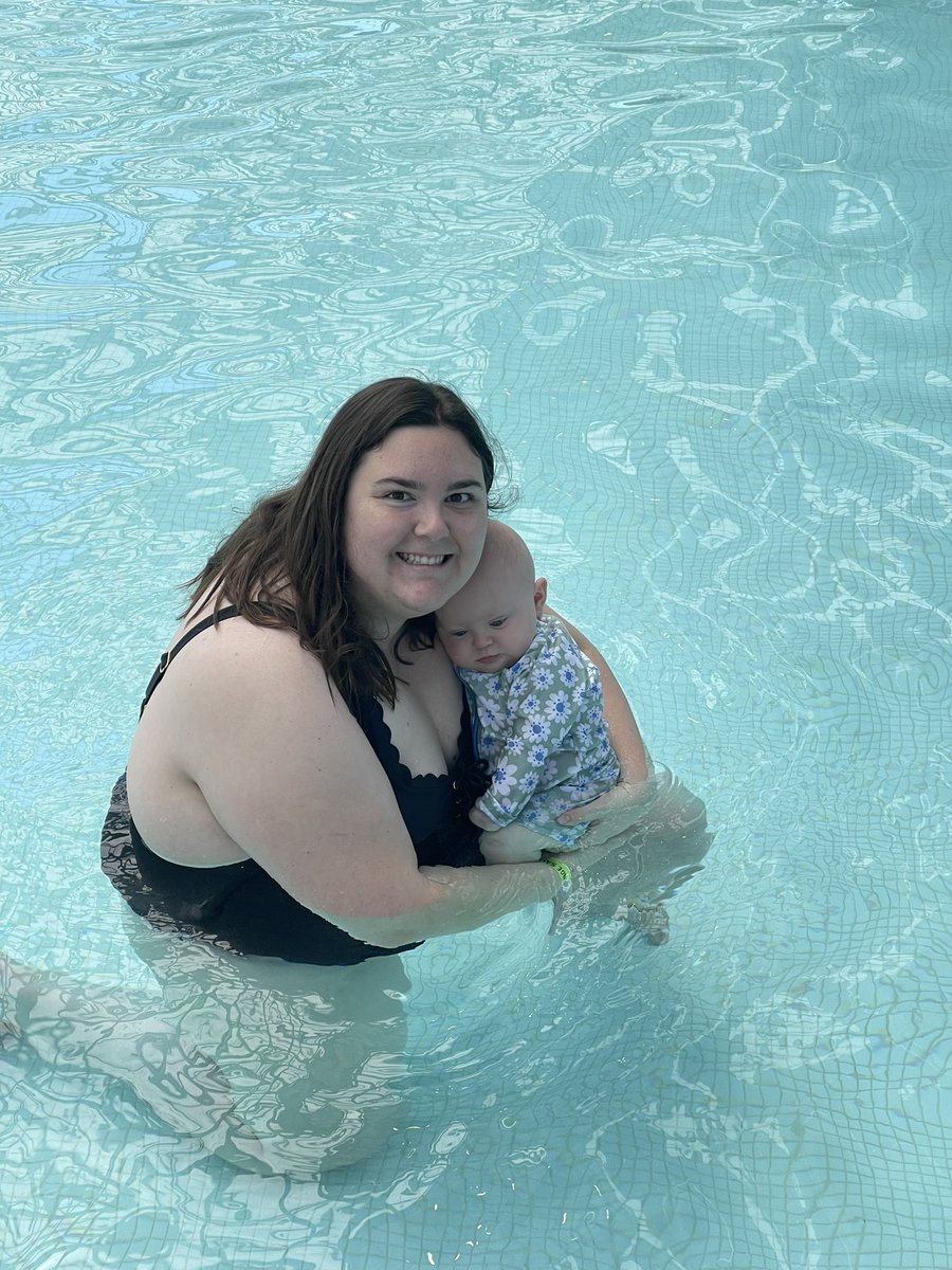ssummahh's tweet photo. Swimming with my baby girl 💗 we both loved it! Working on loving my postpartum body and all it did for our family with carrying and feeding gwen. I was so uncomfortable in a bathing suit but then I saw her smile she didn’t care what I look like I’m just her momma 💗 big steps https://t.co/489Ol41bFy