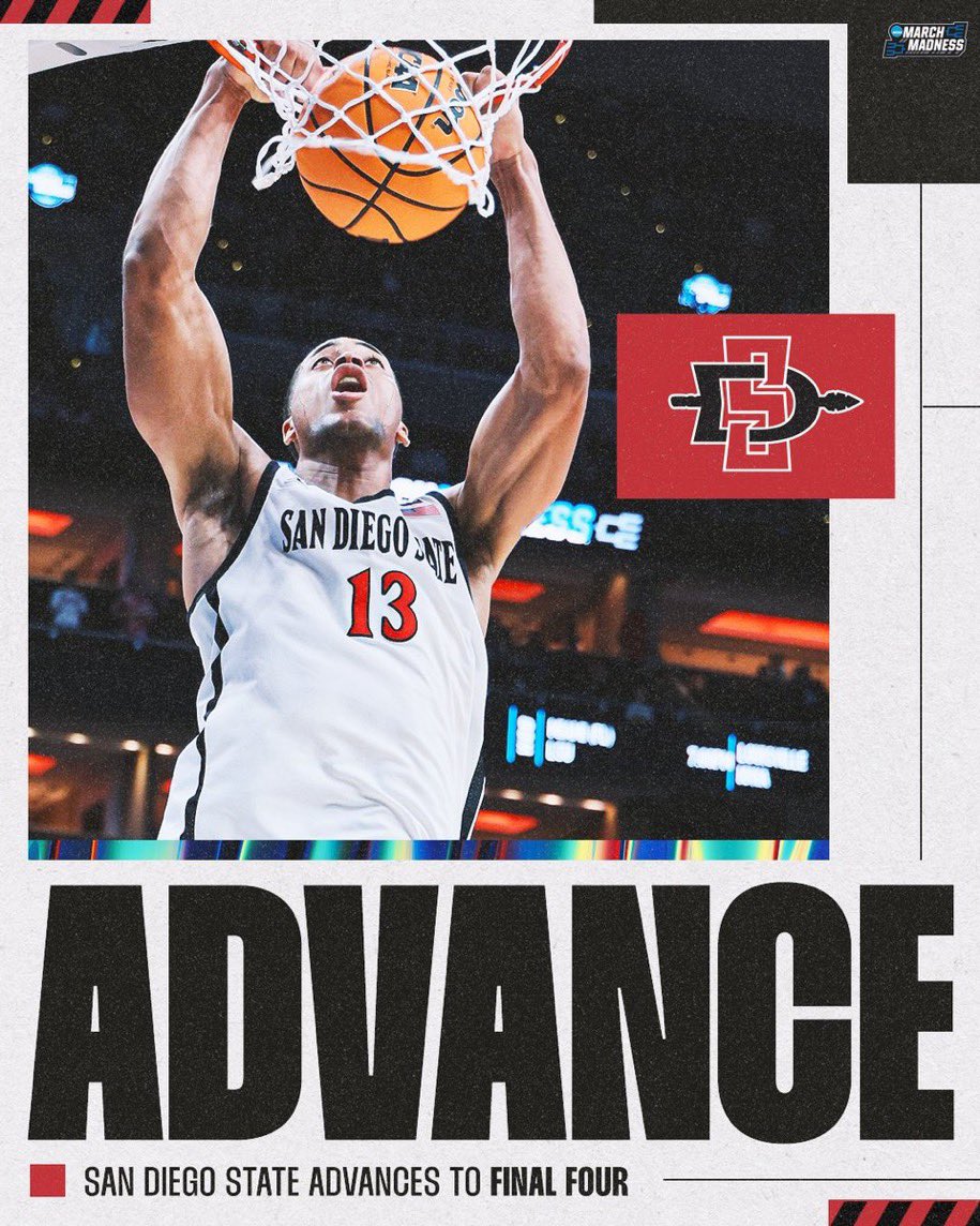 Joelo432's tweet photo. @bradley_matty @dtrammell__ @adamseiko2 @lamont_butler1 @kj_showtime0 @jae_ledee @ImmanuelMicah @Aztec_MBB
So proud of all of you and what you’ve accomplished this season!
Let the Madness continue!!
FINAL FOUR BOUND!!!!!
#AztecForLife
#AztecAlumni
#FinalFour
#MarchMadness https://t.co/i5GrLRh3ZR