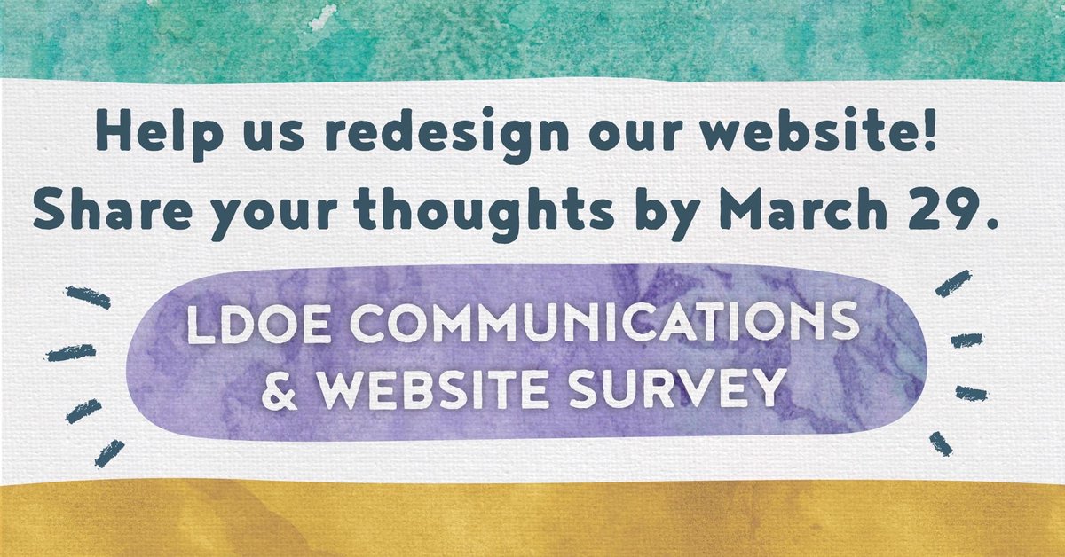 doelouisiana's tweet photo. Help us redesign our website and communication structures to better serve you. Take our brief survey by March 29. Your input will be used to influence our new online home and update how we keep you informed. https://t.co/trDbpXVyaM https://t.co/1zwDwGwk34