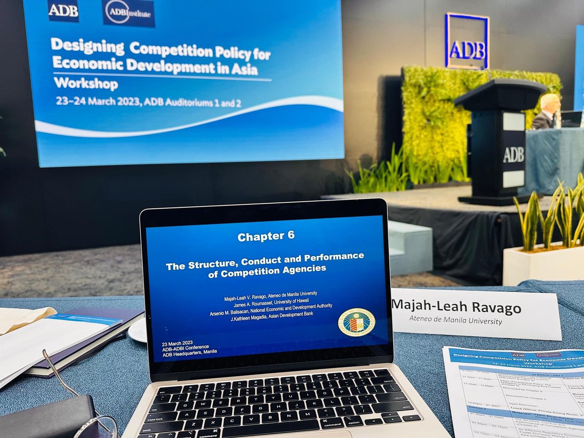 majahvr's tweet photo. Presenting our chapter on Structucture, Conduct and Performance of Competion Agencies, co-authored with Jim Roumasset, @ambalisacan, and J.Kath Magadia.  
#CompetitionPolicyForDevelopment #CompetitionPolicyMatters
https://t.co/2608WpwA3H

📸: Leody Barcelon, NEDA https://t.co/HShvNCH67S