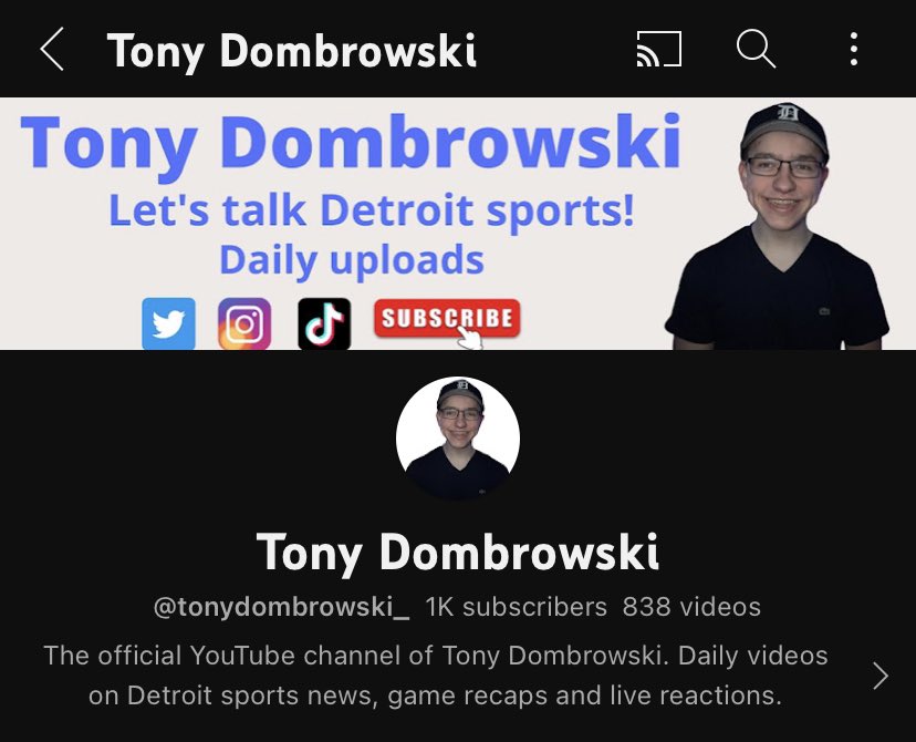 tonydombrowski's tweet photo. Hit my first 1,000 subscribers on YouTube. Pretty cool. A small step, but also a big step. The grind continues. Stay tuned. I’ve got some cool things planned for the rest of 2023.

Thank you for the continued support, especially here on Twitter. I appreciate all of you. 😎🫶 https://t.co/zwjmNLRqln