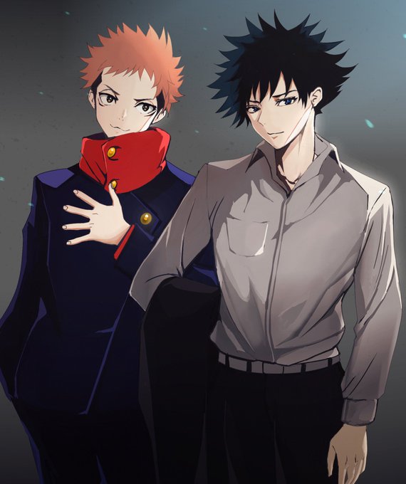 おはようございます☀
#呪術廻戦 
虎杖君と伏黒君
※すいませんさっき解像度低いの間違えてアップしてしまいました 