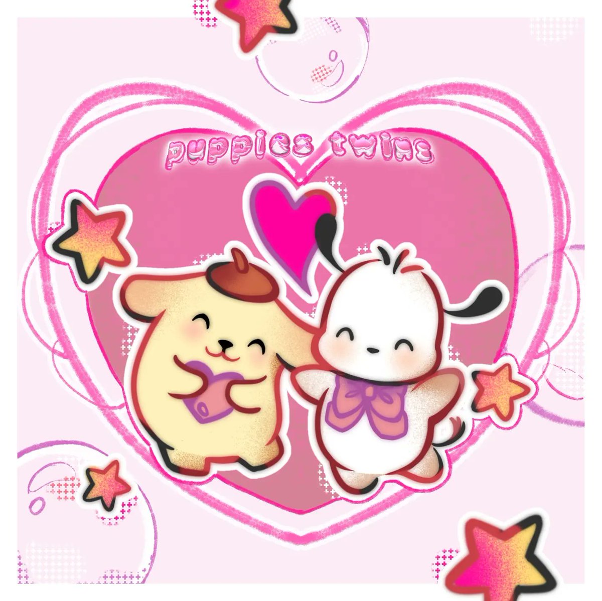 neon_zero1's tweet photo. it was so much fun to draw haha #sanrio #Pompompurin #pochacco https://t.co/bnIhg7DDMC