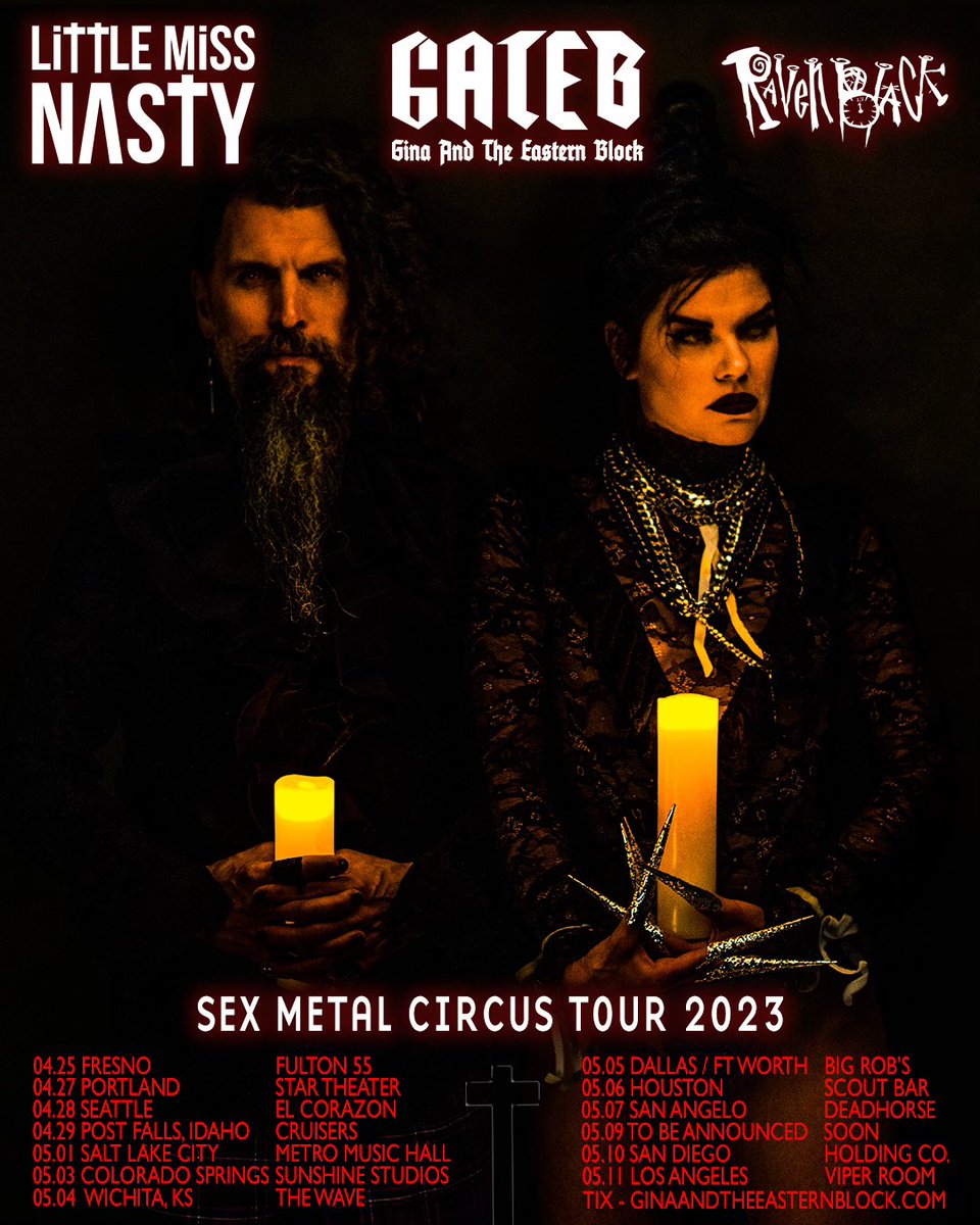 WE ARE GOING ON TOUR!

4/25 - FRESNO, CA 
4/27 - PORTLAND, OR 
4/28 - SEATTLE, WA 
4/29 - POST FALLS, ID 
5/1 - SALT LAKE CITY, UT 
5/3 - COLORADO SPRINGS, CO 
5/4 - WICHITA, KS 
5/5 - DALLAS, TX 
5/6 - HOUSTON, TX 
5/7 - SAN ANGELO, TX 
5/10 - SAN DIEGO, CA 
5/11 - LA, CA